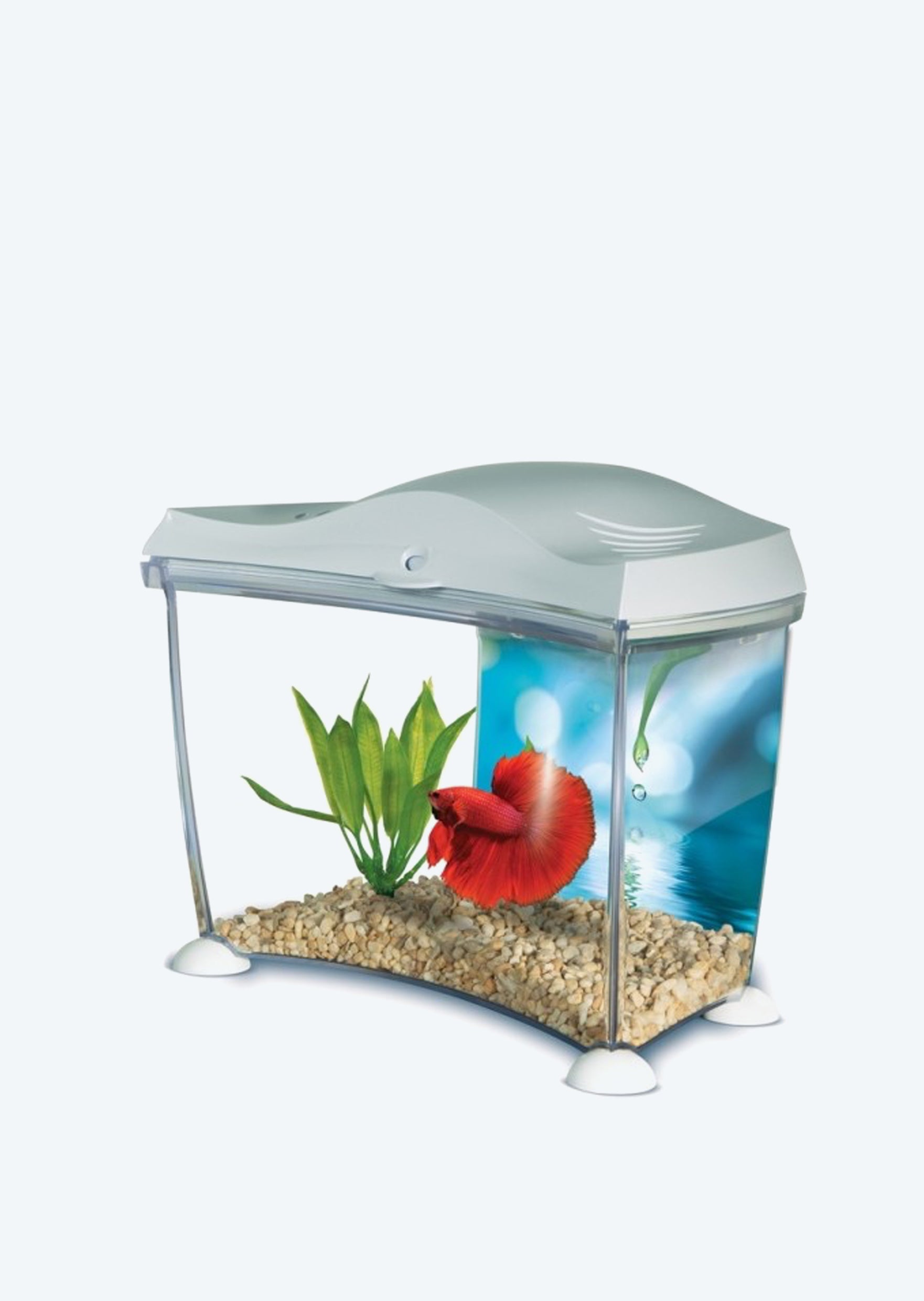 Betta Fish Kit Betta Aquarium Kit 6.7L (White)